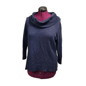 Chaps Women's Black Mock Neck Cotton Rayon Sweater Size XL